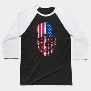 Skull Flag USA Baseball T-Shirt